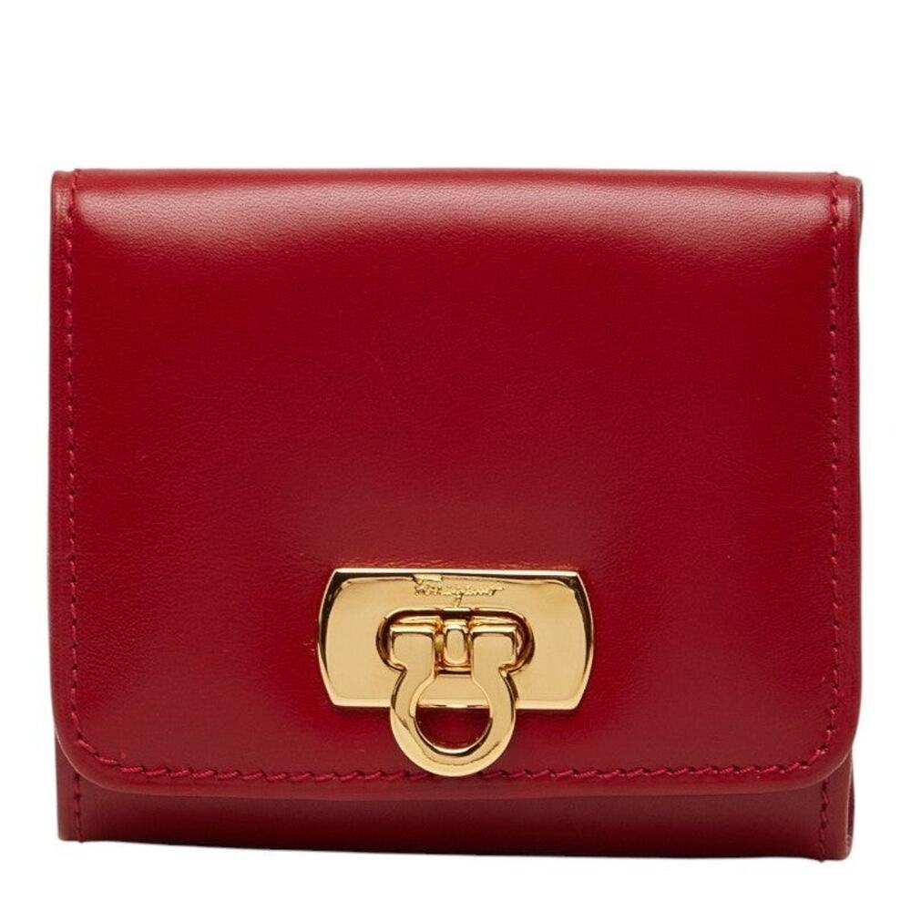 Salvatore Ferragamo Gancini Coin Case Red Gold Plated